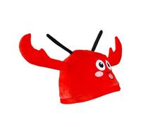 HOODANCOS Soft Red Crab Hat for Cosplay and Carnivals, Plush Party Costume Headwear with Comfortable Pp Cotton Material and Playful Cartoon Design, Easy Maintenance and Unique Photo Booth