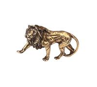 HOODANCOS Solid Copper Lion Pendant Keyring, Brass Regal Lion Charm for Bag Decoration, Handcrafted Jungle Animal Keychain Accessory, DIY Festival Ornament