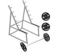 HOODANCOS Squat Rack Pen Holder Metal Iron Desk Organizer with Barbell Gym Theme Compact Space-saving Pencil Cup for Fitness Enthusiasts Weight Rack Design for Office and Home Use Light Grey