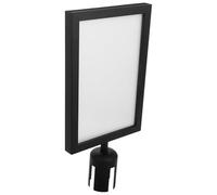 HOODANCOS Stainless Steel Portrait Sign Holder Frame for Crowd Control Stanchion Posts, Adjustable Poster Display Stand with A4 Black Vertical Insert, Queue Barrier Sign Frame for Airport