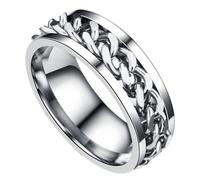 HOODANCOS Stainless Steel Rotatable Finger Ring for Men with Bottle Opener Function, Size 6, Steel Color, Minimalist Round Band Jewelry with Box