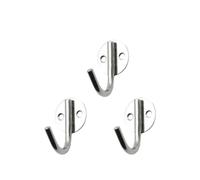 HOODANCOS Stainless Steel Wall Hangers 3PCS Round Single Hook Bathroom Kitchen Towel Coat Hanging Polished Finish 1.97 X 1.77 X 1.38 in