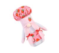 HOODANCOS Strawberry Chef Hat Gnome Doll Faceless Figurine Home Decor Lucky Desktop Ornament for Table Gift for Family and Friends