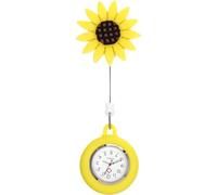 HOODANCOS Sturdy and Comfortable Silicone Zinc Alloy Material Pocket Watch with Sunflower Pendant, Large Dial Lovely Hanging Watch Nurse for Nurses and Students for Nurses and Students