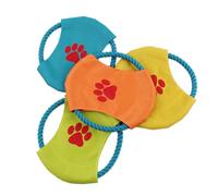 HOODANCOS Sturdy Soft Bite-resistant Pet Flying Disc Toy for Dog Training, Lightweight Throwing Disc for Retriever, Samoyed, and Husky, Random Color and Pattern Random Style