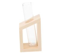 HOODANCOS Test Tube Vase Glass Terrariums for Plants Propagation Station for Hydroponic Plant Display and Growth Monitoring Home Indoor Decor with Wooden Rack and Glass Tubes
