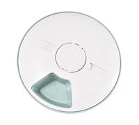 HOODANCOS Timed Auto Pet Feeder with 6 Meal Compartments, Automatic Pet Feeding Bowl with Timer, Green and White Cat Food Container for Scheduled Feeding and Portion Control