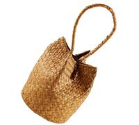 HOODANCOS Tote Bag Handbag Seagrass Woven with Practical and Versatile Design, Unique Brown Stylish Handmade Pouch or Candy Storage for Beach and Party Use