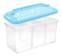 HOODANCOS Transparent Small Fish Isolation Box Three-compartment Breeding Tank for Goldfish and Tropical Fish Safe Aquarium Divider Tray for Hatchery and Spawning