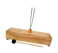 HOODANCOS Tuning Fork for Physical Acoustic Experiments with Hammer and Wood Base Clear Timbre Construction Professional Test Tool for Science Education and Sound Analysis