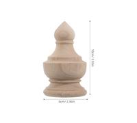 HOODANCOS Unfinished Solid Wood Finial 6x10cm, Bedpost Column Cap with Carved Round Ball, Decorative Staircase Railing Ornament, DIY Craft Wooden Baluster Topper for Home Decor