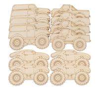 HOODANCOS Unfinished Wood Truck Cutouts Crafts 12pcs Blank Wooden Car Slices Party Game Favors Vehicles to Paint Hanging Ornament DIY Tags for Kids Wall Decor
