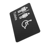 HOODANCOS Unisex Restroom Toilet Sign with Braille and Directional Arrows Self-adhesive Abs Bathroom Symbol Sign for Indoor Outdoor Use Enhanced Visibility for Blind Assistance at Home