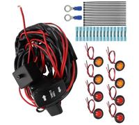 HOODANCOS Universal Abs and Copper Material Turn Signal Kit 12v Utv Atv with Green LED Indicator and Pre-installed Accessories Chic Design for Off-road Vehicle Signal Light