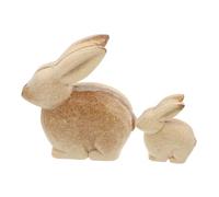 HOODANCOS Unpainted Wood Bunny Rabbits Ornaments DIY Craft Kit Sturdy Rustic Animal Figurines for Home Garden Desk Decor Creative Painting Project