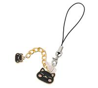 HOODANCOS USB C Dust Plug Adorable Charge Hole Plug Cartoon Cat Phone Stopper Pendant with Dust Prevention Small and Mini Design in Black, Practical Battery Hole Protector for Phones