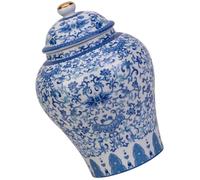 HOODANCOS Vintage Blue and White Porcelain Tea Storage Jar with Airtight Lid Elegant Ceramic Canister for Loose Leaf Tea Nuts and Kitchen Organization Reusable Decorative Home Accessory