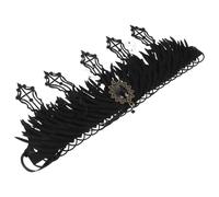 HOODANCOS Vintage Queen Tiara Hair Accessory for Women, Gothic Fabric Circlet Firm Fit, Practical Use for Party and Anniversary Events