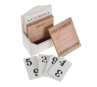 HOODANCOS Vintage Wood Block Perpetual Desk Calendar Manual Flip Date Display Solid Wood Craftsmanship for Office Home Decor Educational and Stylish Desktop Ornament