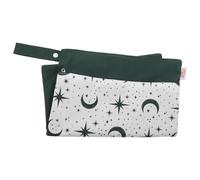 HOODANCOS Waterproof Double-Layer Diaper Storage Bag for Stroller, Large Capacity 30X40Cm Hanging Organizer with Zipper for Wet and Dry Essentials