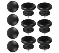 HOODANCOS Wooden Drawer Knobs 10pcs Round Single Hole Cabinet Handles for Wardrobes Kitchen Cabinets and Dressers Durable Iron-Core Design