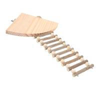 HOODANCOS Wooden Hamster Ladder with Fixed Platform for Hamster, Guinea Pig, Dwarf Rabbit - Small Animal Climbing and Chewing, Cage Landscape Décor and Habitat Accessory