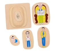 HOODANCOS Wooden Human Body Montessori Puzzle for Engaging Life Cycle Educational Layered Learning with Fun Cartoon Figures for Cognitive Development Tool