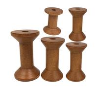 HOODANCOS Wooden Yarn Holder Spools Set 5Pcs Vintage Craft Bobbins for Sewing Thread Storage and Home DIY Weaving Organizer