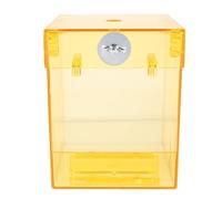 HOODANCOS Yellow Acrylic Bird Bathtub Lightweight and Strong Bird Cage Accessory for Small and Sparrows Hanging Parrot Bath Box Suitable for Indoor Shower
