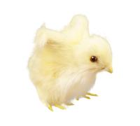 HOODANCOS Yellow Fluffy Simulation Chick Plush with Spread Wings Realistic Miniature Chick Model Lifelike Static Chicken Figurine for Home Decoration Photography Prop