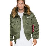 Alpha Industries Men's 45P Hooded Bomber Jacket, Sage-Green, S