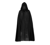 Hooded Cape Halloween for Adults & Kids Black Cloak Ghostface Costume Witch Cosplay Accessories Mysterious Wizard Grim Reaper Vampire Fancy Dress Halloween Costumes Carnival Masquerade Party