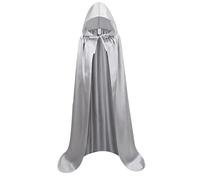 Hooded Cape, Hooded Cloak 47'' Satin Fabric for Kid Wizard Cloak with Medieval Style Grim Reaper for Halloween Party Cosplay Masquerade Ball Pagan Celebration