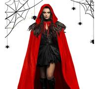 Hooded Cape Long Halloween Medieval Witch Robe Unisex