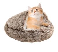 Hooded Cat Bed - Comfortable Cat House, Puppy Bed for Sleeping, Pets Cave with Soft Padding, Plush Pet House, Feline Refuge for Living Room and Balcony Lounging