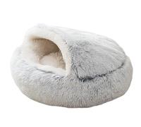 Hooded Cat Bed - Comfortable Shell Bed For Pet | Half Enclosed Cat Plush Bed, Self-Heating Hooded Cat Bed, Warm Soft Plush Cat Bed For Indoor Cats Kennel, Warm Cat Hooded Beds For Home