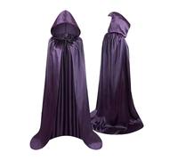 Hooded Cloak - 59 Inch Unisex Cloaks | Vampire Cape Witch Cloakes, Adults Full Length Robe | with Comfortable Lightweight Fabric Medieval Markets Theater Events Holiday Party Wear Purple