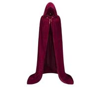 Hooded Cloak, Halloween Hooded Cape, Lightweight Velvet Overcoat, Convincing Vampire Witch Costume, Cool Novelty Knight Cosplay Unisex for Women and Men