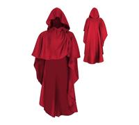 Hooded Cloak - Halloween Renaissance Cloak | Costumes Cosplay Apparel for Stage Performance Festival Bonfire Holiday Photo Vampire Bridal Renaissance Autumn Party Goth Ghost