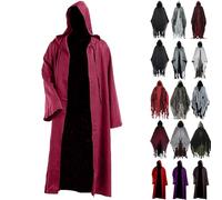 Hooded Cloak Maxi Cape Velvet Adult Costume Grim Reaper Vampire Party Halloween Costumes Green Black Purple Unisex Witch Wizard Role Play Fancy Dress Medieval Robe Cosplay Full Length with Hood