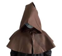 Hooded Cloak Men, Unisex Gothic Hooded Shawl Cape Vintage Short Medieval Renaissance Cowl Cloak Halloween Vampire Cosplay Accessories