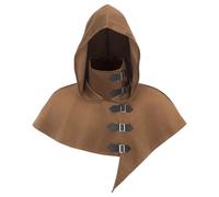 Hooded Cloak Monk Robe Priest Medieval Costume Halloween Wear (One Size)