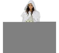 Hooded Cloak - Renaissance Hooded Cape Cloak | Halloweenn Medieval Costume Cosplay | Cloaak Medieval Costume | Unisex Robe Outfit Prop for Medievaal Renaissance Parties Women Witch Cosplay White