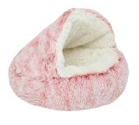 Hooded Dog Bed for Small Dogs, Washable Nest Bed with Non-Slip Bottom, Plush Burrow Cave for Small and Medium Pets