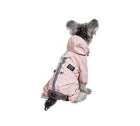 Hooded Dog Raincoat Adjustable Dog Rain Jacket Four-legged Full-Cover Pet Waterproof Clothes Small Dog Poncho with Reflective Strap for Rainy Day