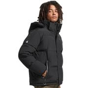 Hooded down jacket with checkerboard Superdry Noir 2XL