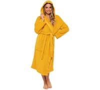 CityComfort Ladies Robe Terry Towelling Cotton Dressing Gown Bathrobe Highly Absorbent Women (M, Mustard), 12/14 UK (40/42 EU)