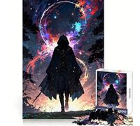 Hooded Figure in A Fantasy Landscape 1000 Pieces Jigsaws Adults Puzzles Gifts Cognitive Boost Serene Game Fun Play Great Gift (38x26cm)