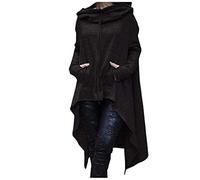 Hooded for Women UK Irregular Hem Hooded Sweatshirt Pullover with Pocket Autumn Winter Solid Plain Warm Sweatshirt Casual Streetwear Halloween Costumes Gothic Punk Hoodie Clothes