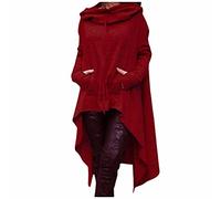 Hooded for Women UK Irregular Hem Hooded Sweatshirt Pullover with Pocket Autumn Winter Solid Plain Warm Sweatshirt Casual Streetwear Halloween Costumes Gothic Punk Hoodie Clothes
